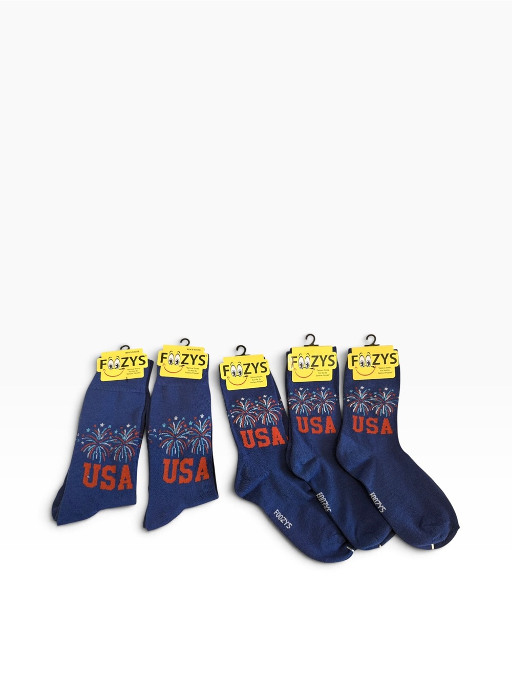 Foozys USA Fireworks Crew Socks - Navy Lot of 5 pair New Men & Women’s